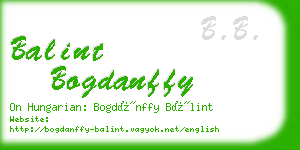 balint bogdanffy business card